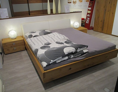 Eiche - Nox Bett mit Polsterhaupt und Nachtkästchen