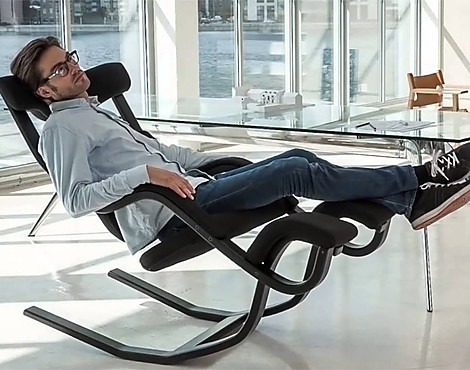 Ergonomischer Relax - Stuhl - Entspannungsstuhl - Gravity schwarz